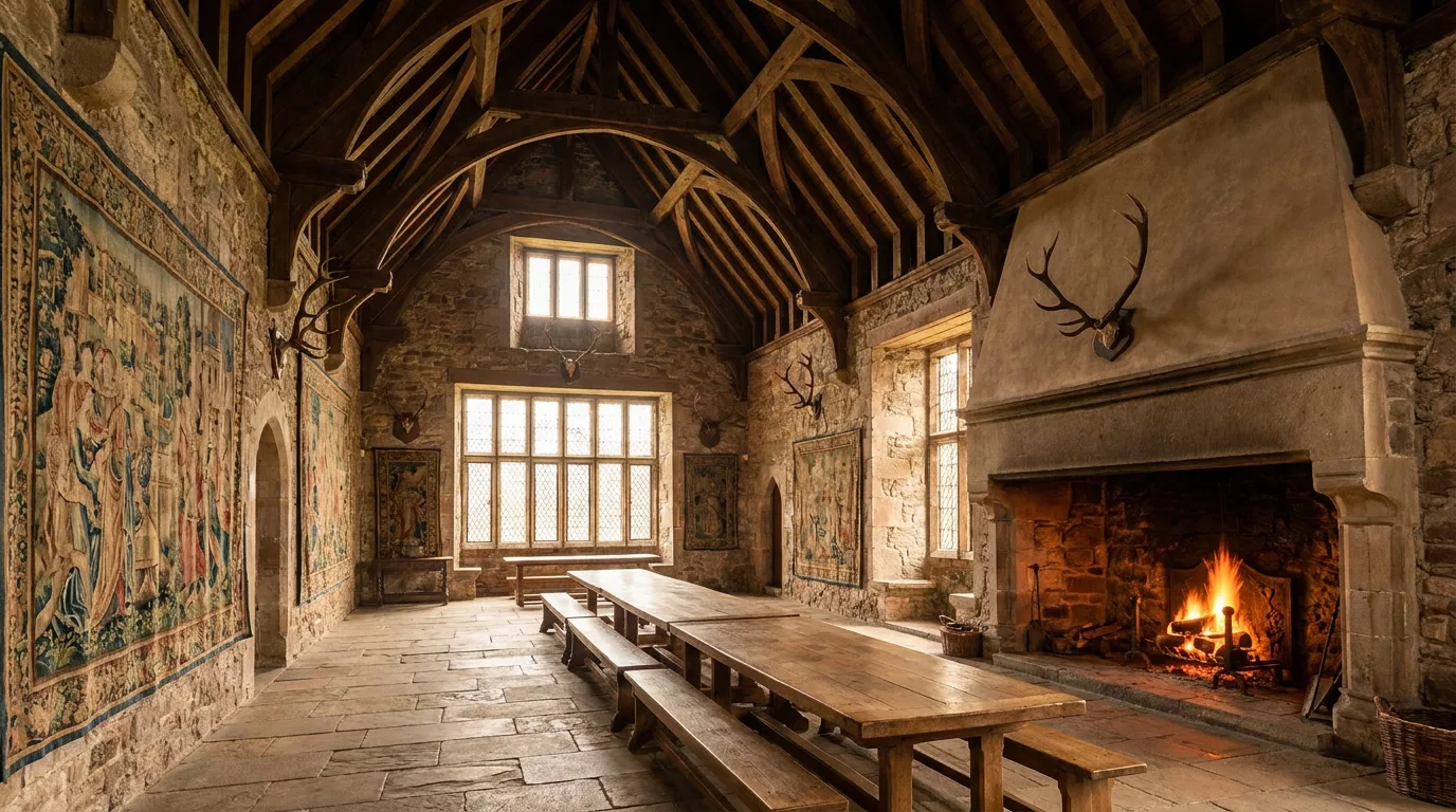The great hall of a Scottish castle
