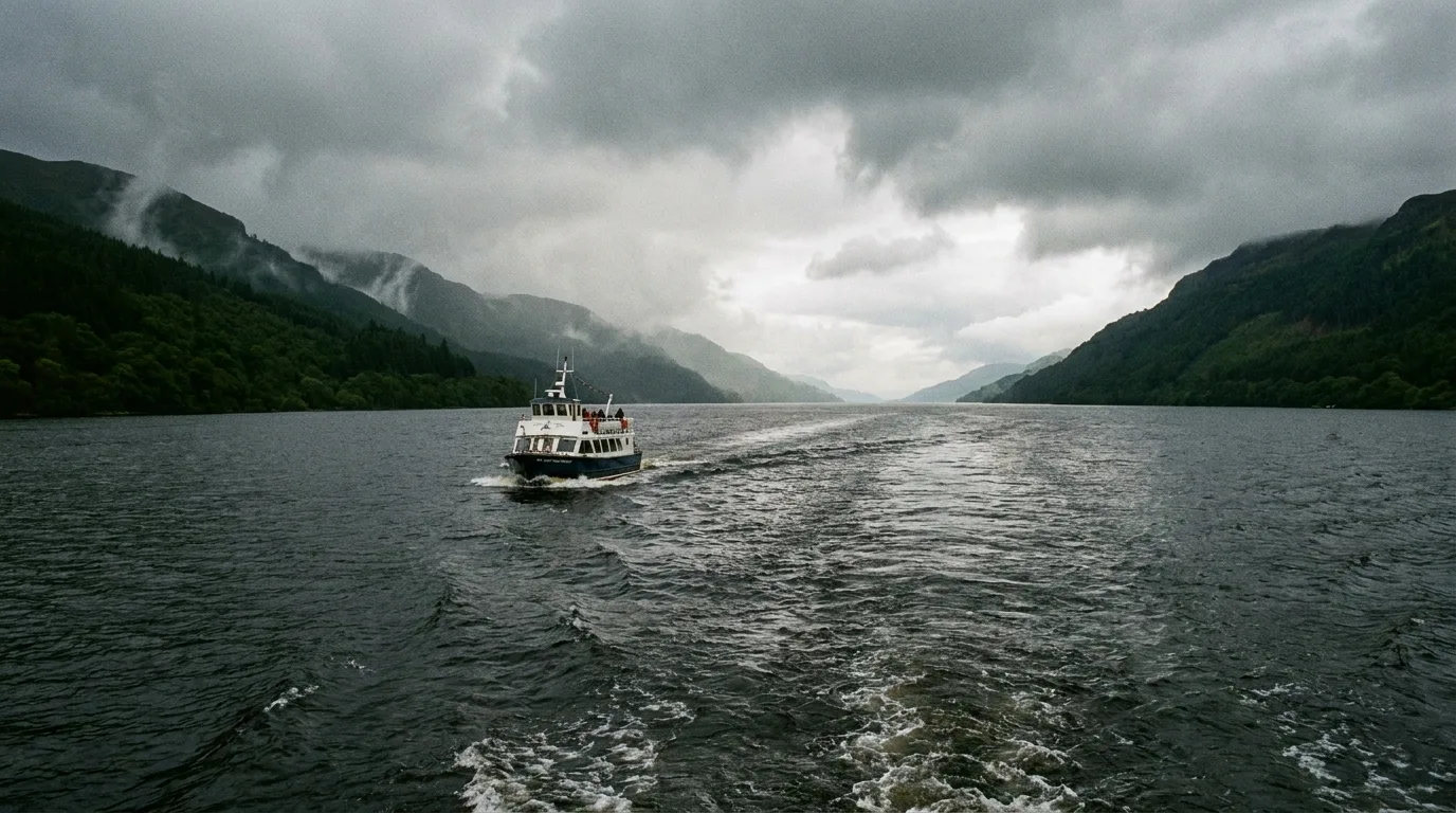 A sightseeing cruise boat on Loch Ness