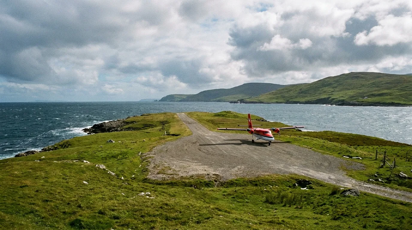 A small airstrip on a Hebridean island