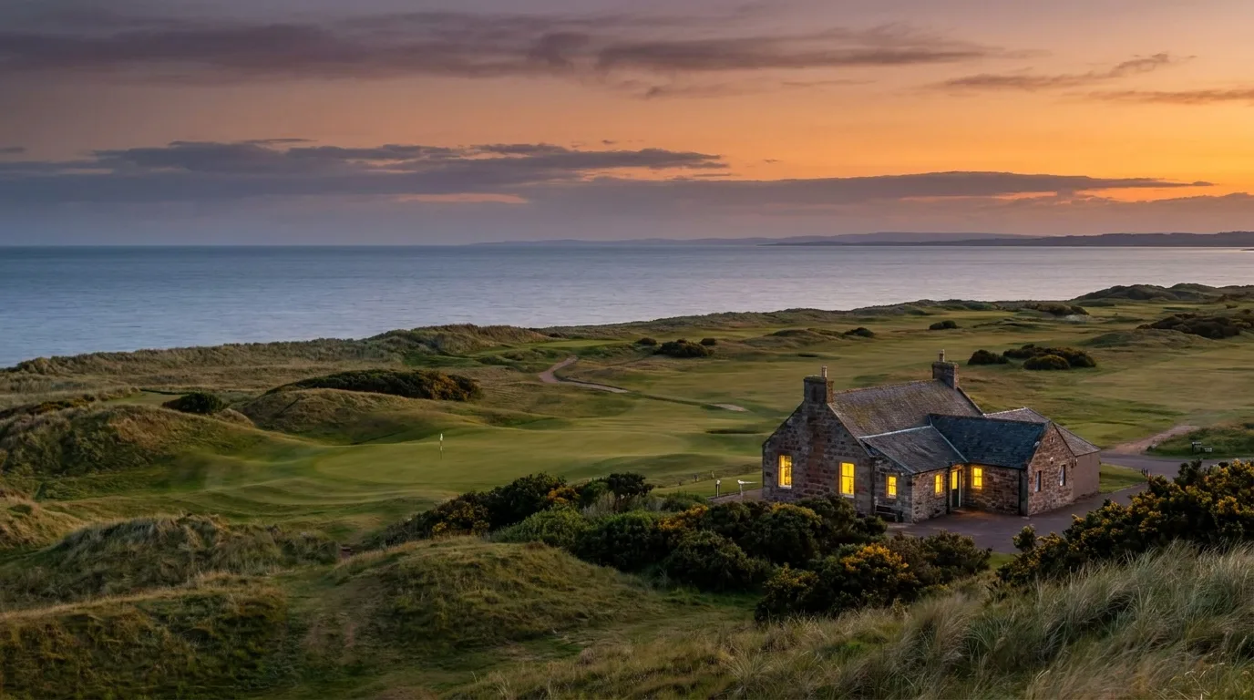 A links course clubhouse on the East Lothian coast